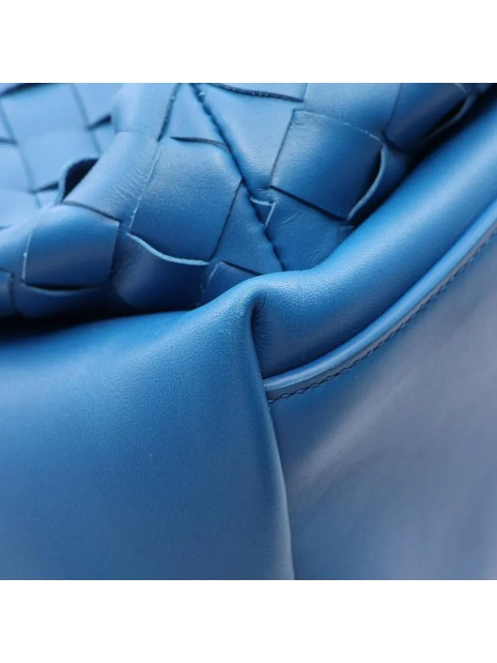 Bottega Veneta Backpack Intrecciato Blue Leather